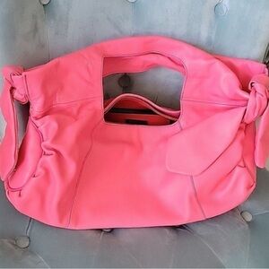 Vibrant Pink Women's  leather Shoulder Bag